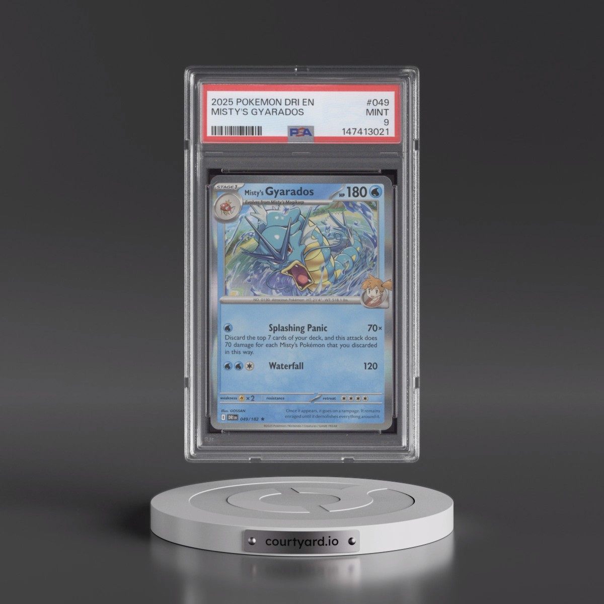 2025 Pokémon Dri EN-Destined Rivals #049 Misty's Gyarados (PSA 9 MINT)