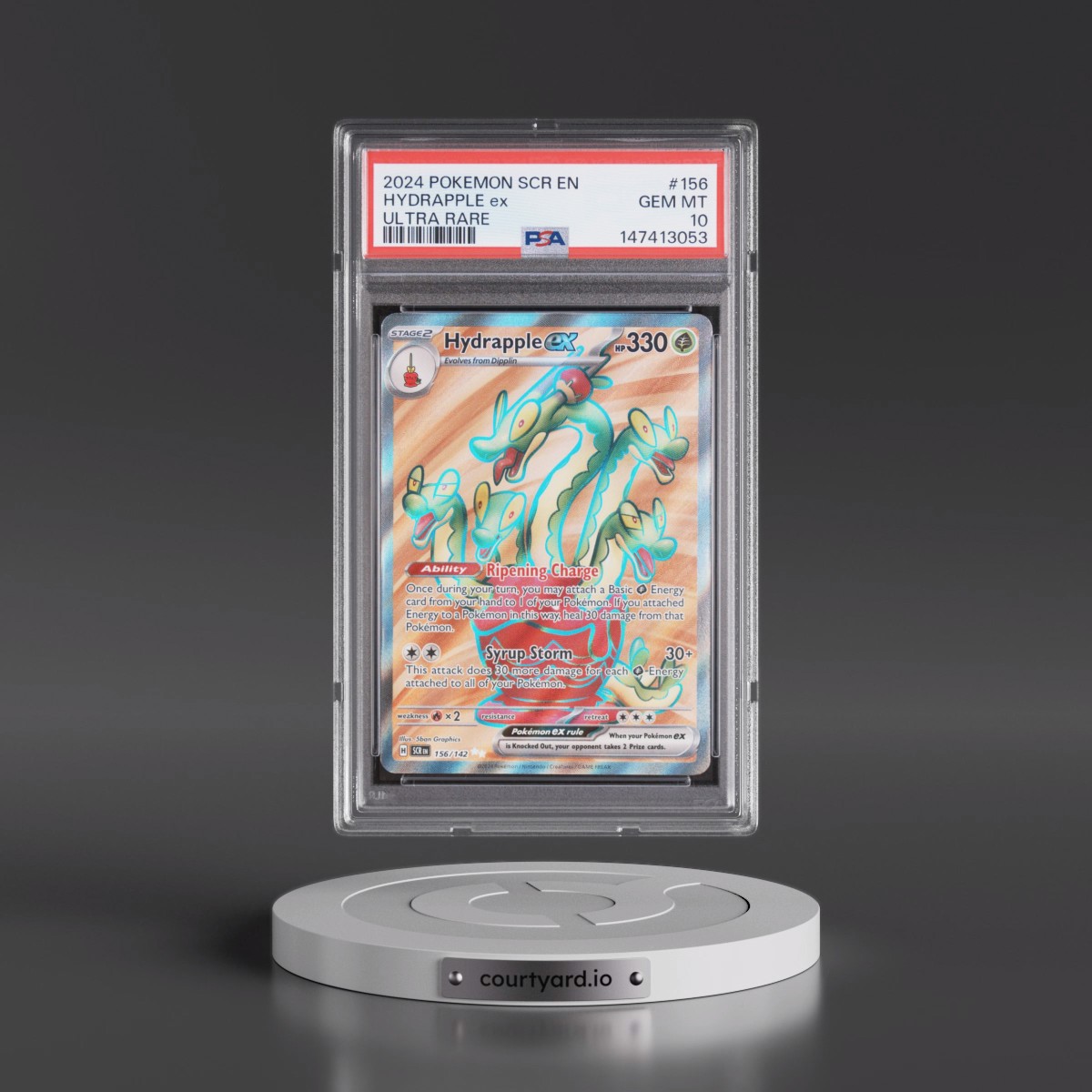 2024 Pokémon Scr EN-Stellar Crown #156 Hydrapple EX - Holo Ultra Rare (PSA 10 GEM MINT)