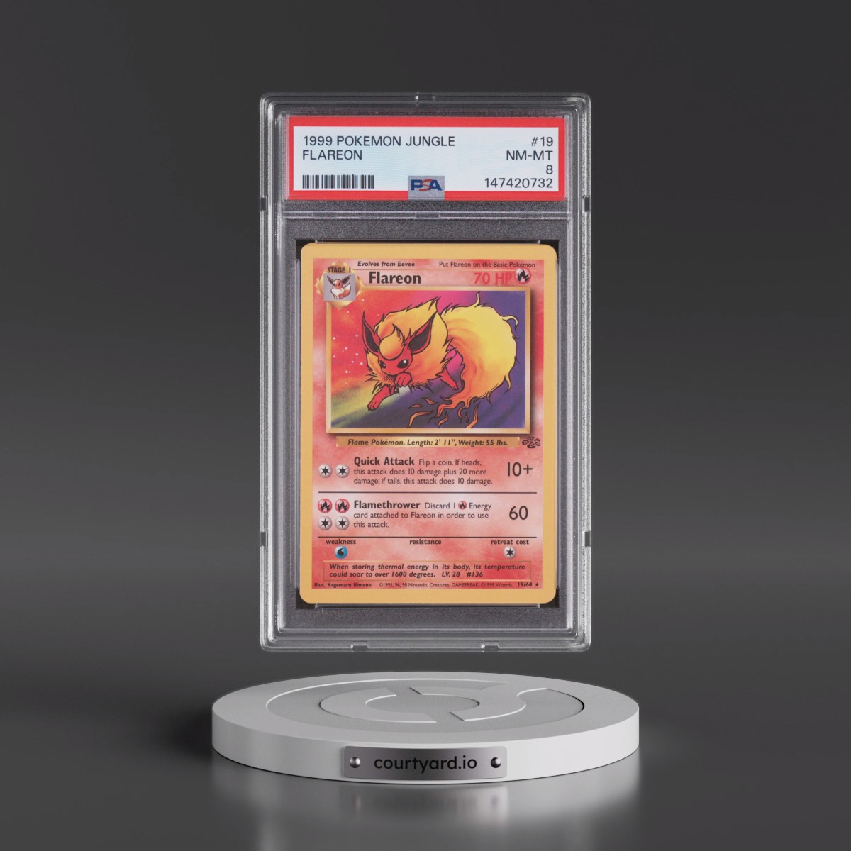 1999 Pokémon Jungle #19 Flareon (PSA 8 NM-MT)