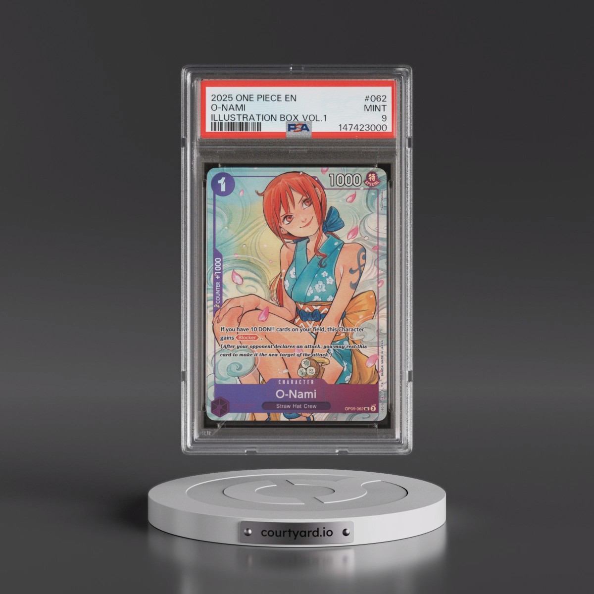 2025 One Piece Promos #062 O-Nami - Illustration Box Vol.1 (PSA 9 MINT)