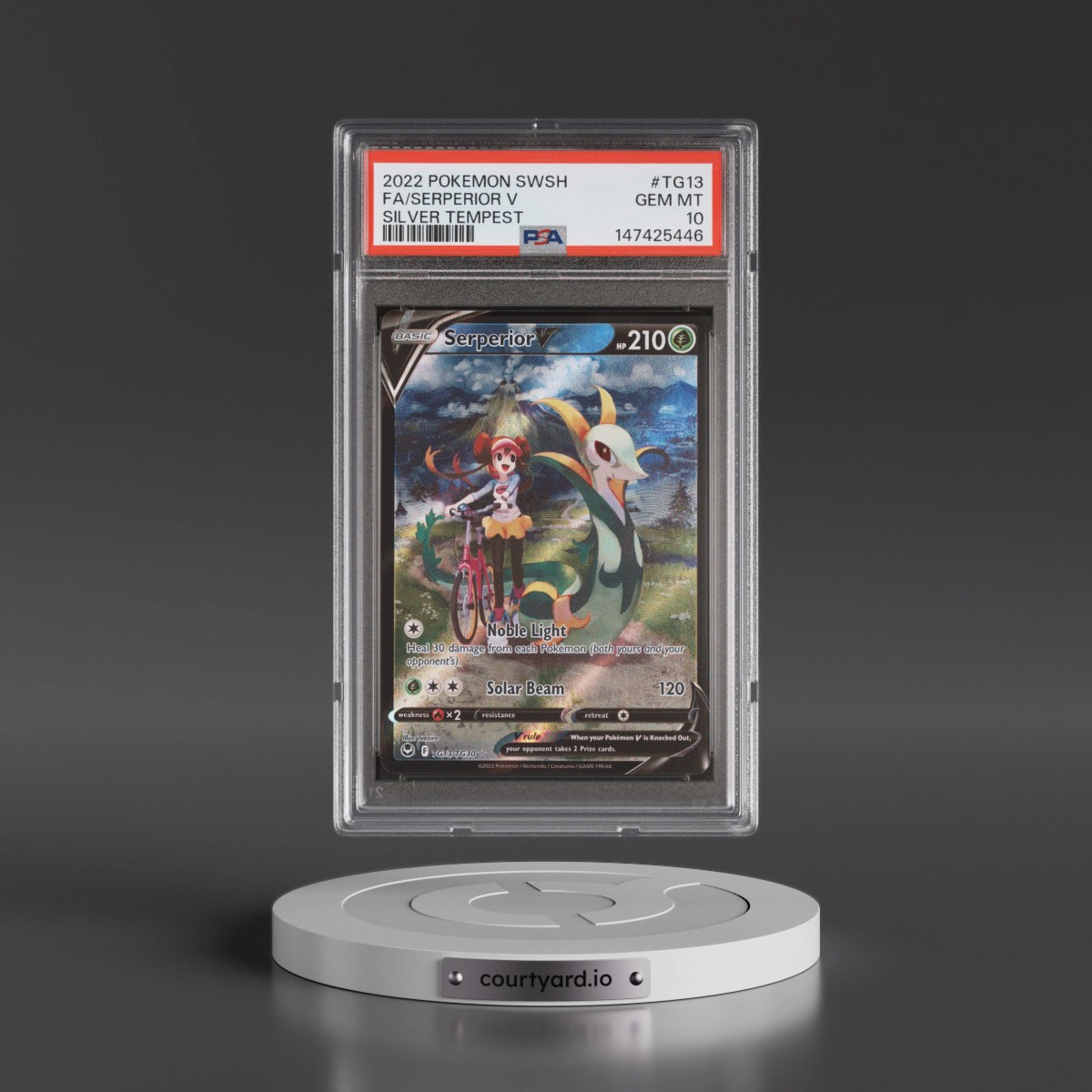 2022 Pokémon Sword & Shield Silver Tempest #TG13 Serperior V - Holo Full Art (PSA 10 GEM MINT)