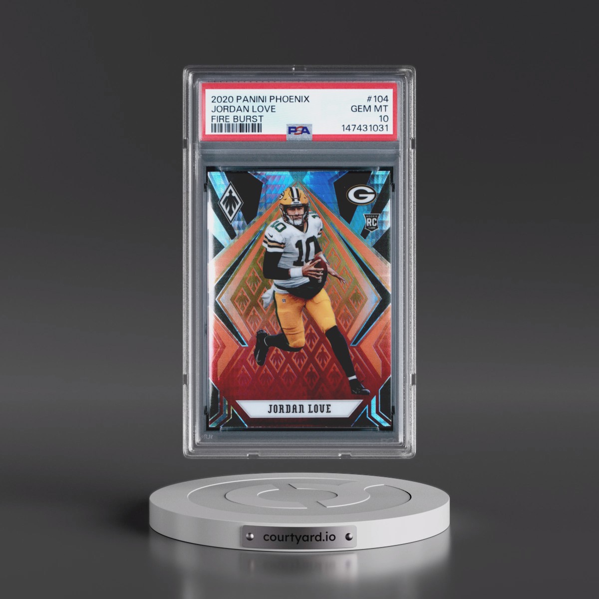 2020 Panini Phoenix #104 Jordan Love - Fire Burst (PSA 10 GEM MINT)