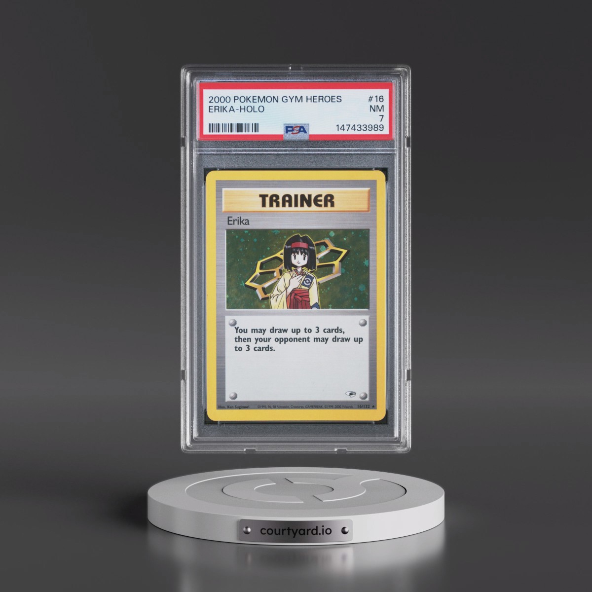 2000 Pokémon Gym Heroes #16 Erika - Holo (PSA 7 NM)