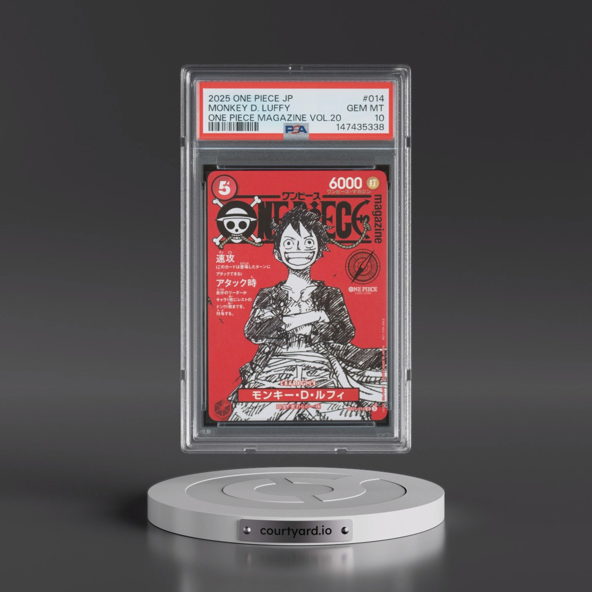 2025 One Piece Japanese Promos #014 Monkey D. Luffy - One Piece Magazine Vol.20 (PSA 10 GEM MINT)