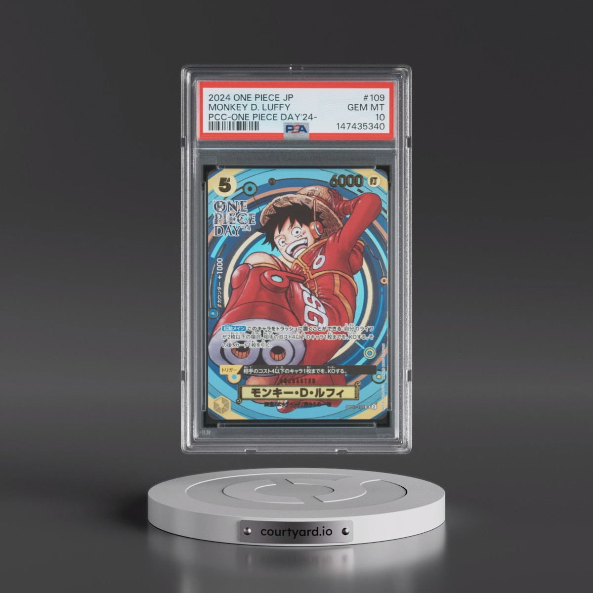 2024 One Piece Japanese Premium Card Collection -One Piece Day'24 #109 Monkey D. Luffy (PSA 10 GEM MINT)