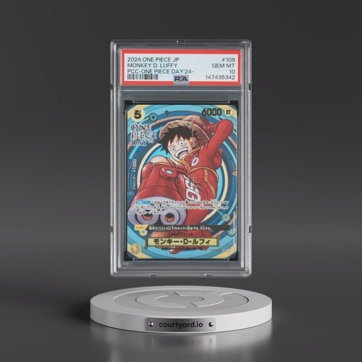 2024 One Piece Japanese Premium Card Collection -One Piece Day'24 #109 Monkey D. Luffy (PSA 10 GEM MINT)