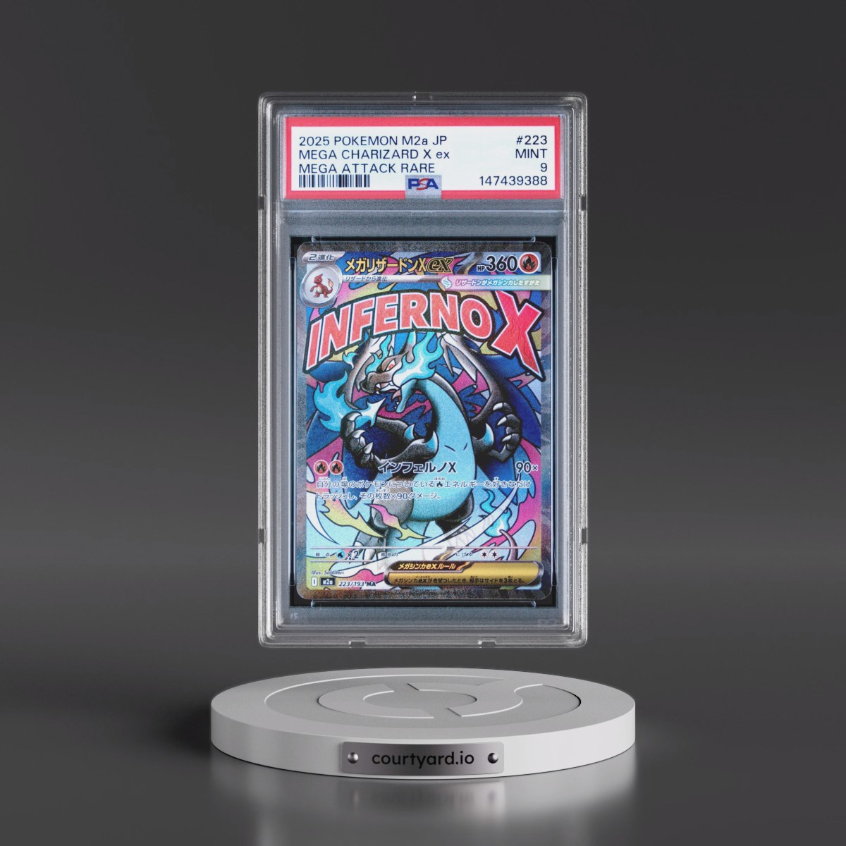 2025 Pokémon M2a-Mega Dream EX #223 Mega Charizard X EX - Holo Mega Attack Rare (PSA 9 MINT)