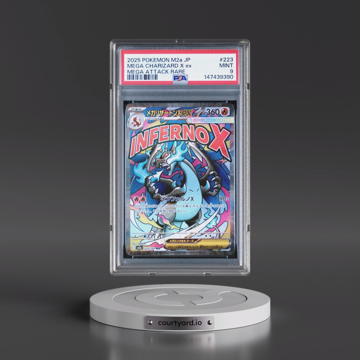 2025 Pokémon M2a-Mega Dream EX #223 Mega Charizard X EX - Holo Mega Attack Rare (PSA 9 MINT)