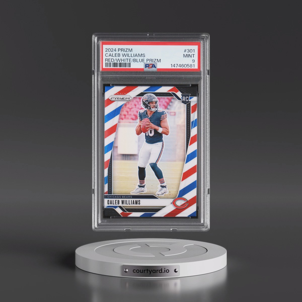 2024 Panini Prizm #301 Caleb Williams - Red/White/Blue Prizm (PSA 9 MINT)