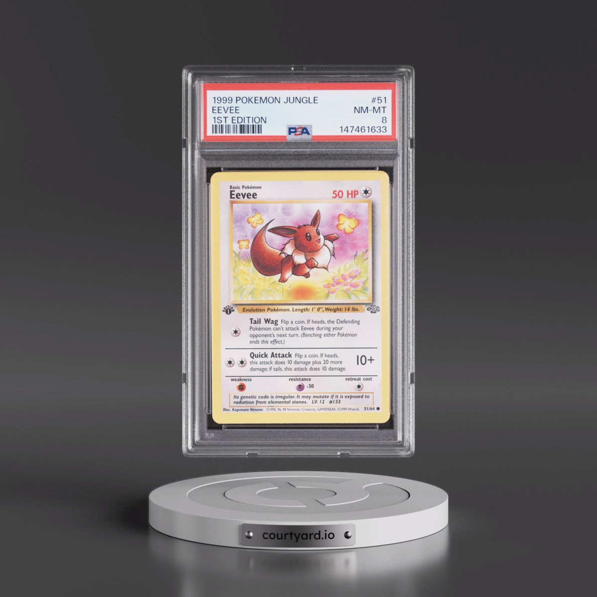 1999 Pokémon Jungle #51 Eevee - 1st Edition (PSA 8 NM-MT)
