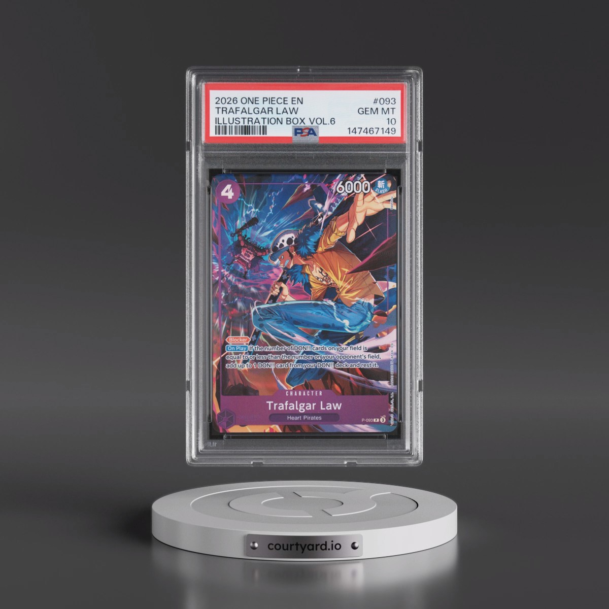 2026 One Piece Promos #093 Trafalgar Law - Illustration Box Vol.6 (PSA 10 GEM MINT)