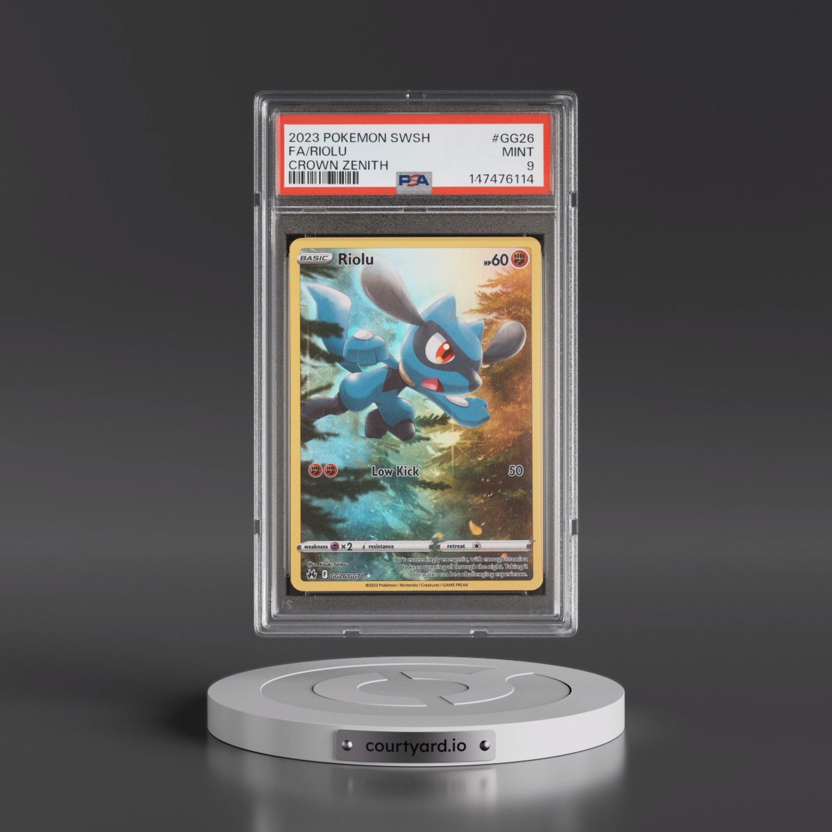2023 Pokémon Sword and Shield Crown Zenith #GG26 Riolu - Full Art (PSA 9 MINT)