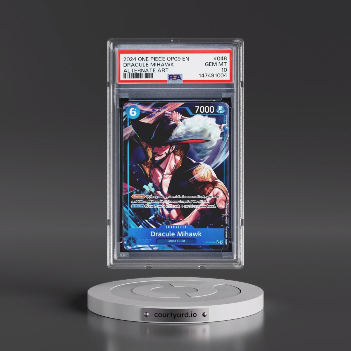2024 One Piece OP09-Emperors in the New World #048 Dracule Mihawk - Alternate Art (PSA 10 GEM MINT)