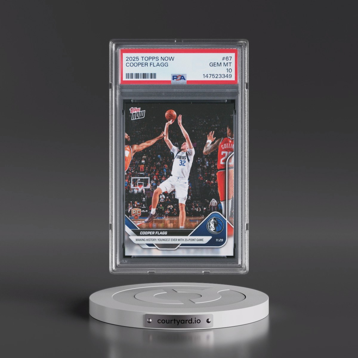 2025 Topps Now #67 Cooper Flagg (PSA 10 GEM MINT)