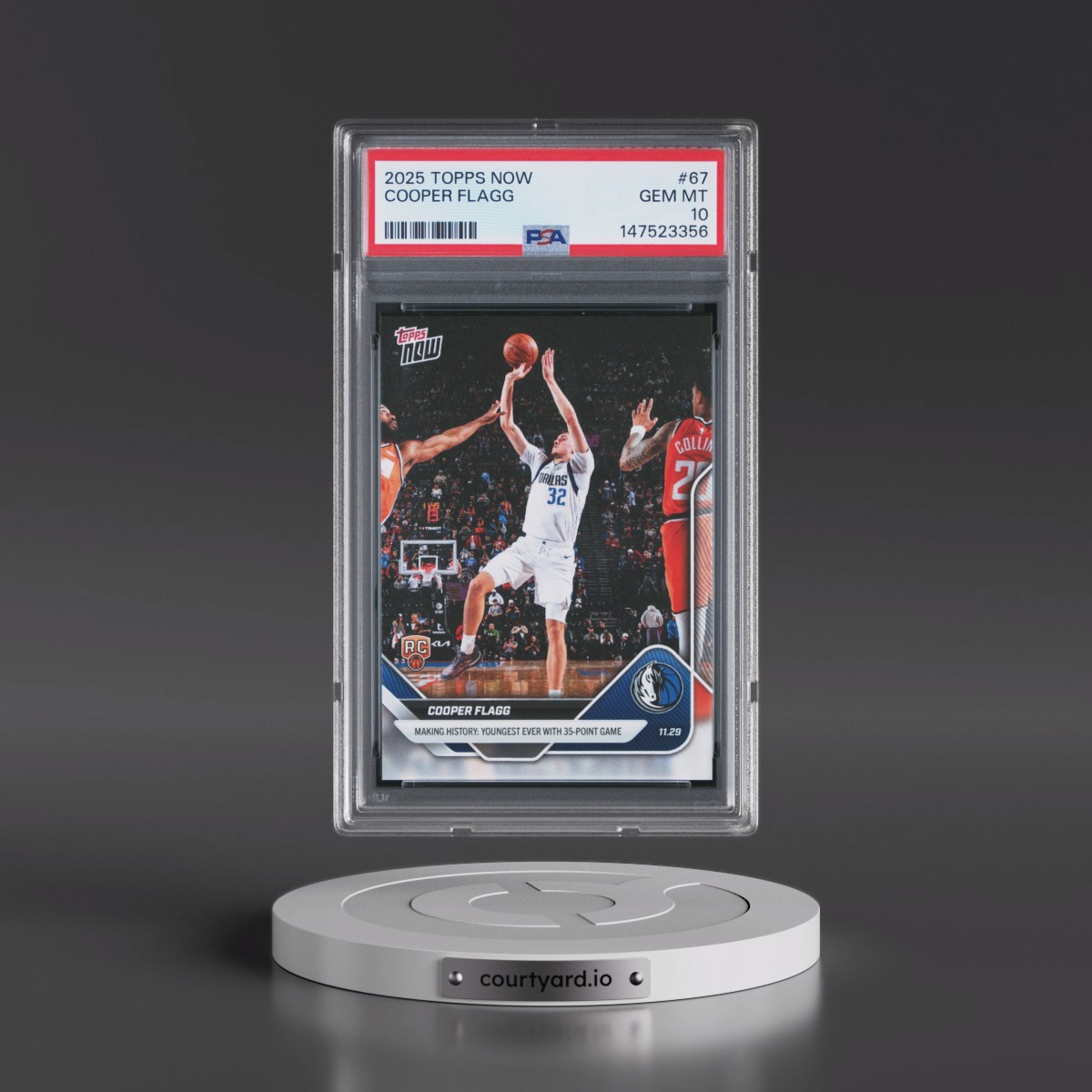 2025 Topps Now #67 Cooper Flagg (PSA 10 GEM MINT)