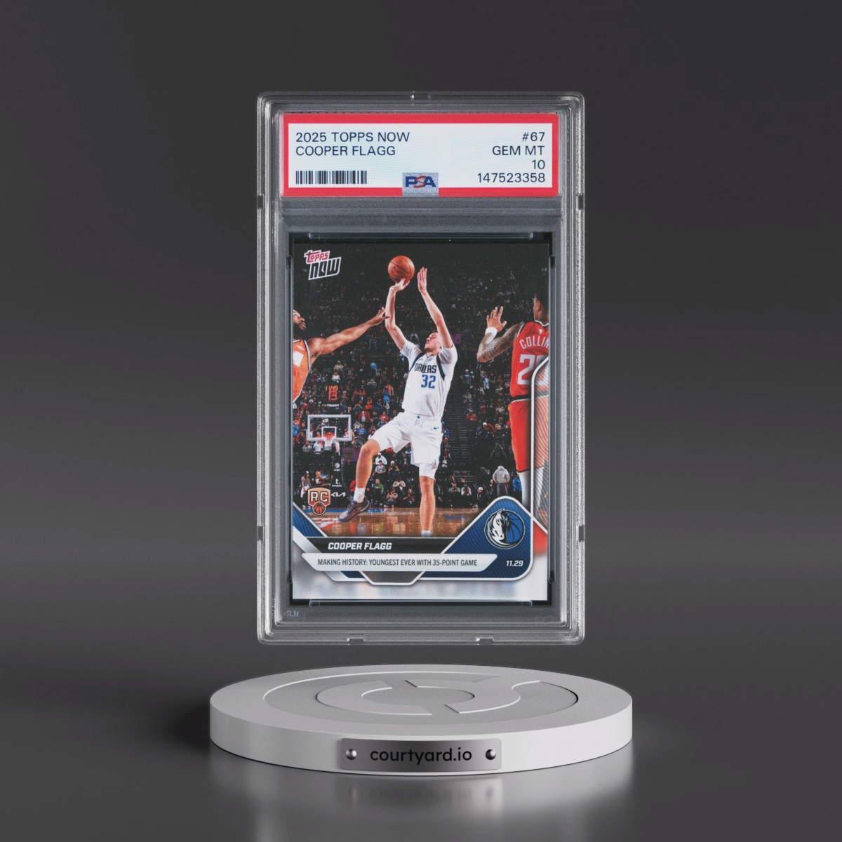 2025 Topps Now #67 Cooper Flagg (PSA 10 GEM MINT)