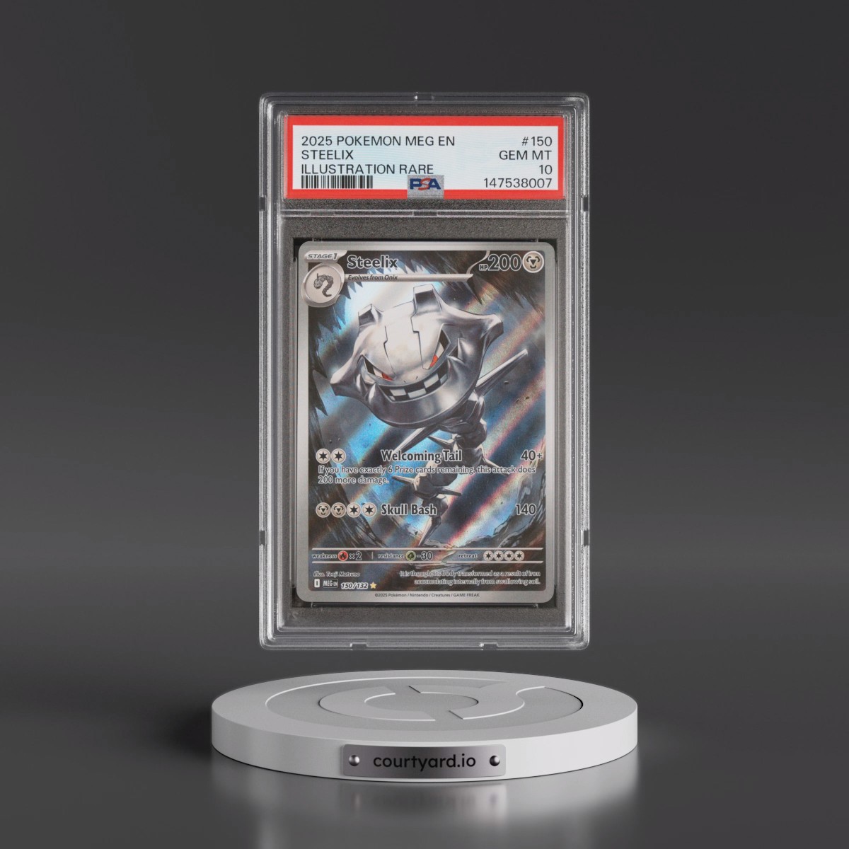 2025 Pokémon Meg EN-Mega Evolution Steelix - Illustration Rare #150 PSA 10