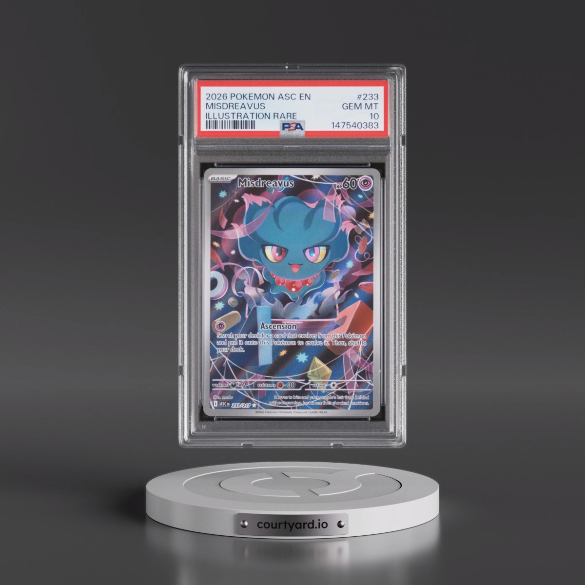 2026 Pokémon Asc EN-Ascended Heroes #233 Misdreavus - Illustration Rare (PSA 10 GEM MINT)