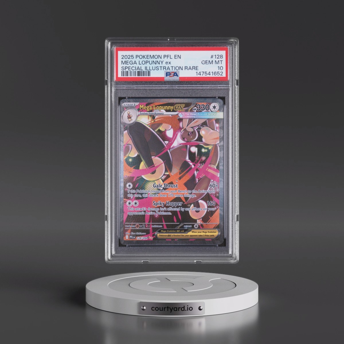 2025 Pokémon Pfl EN-Phantasmal Flames #128 Mega Lopunny EX - Holo Special Illustration Rare (PSA 10 GEM MINT)