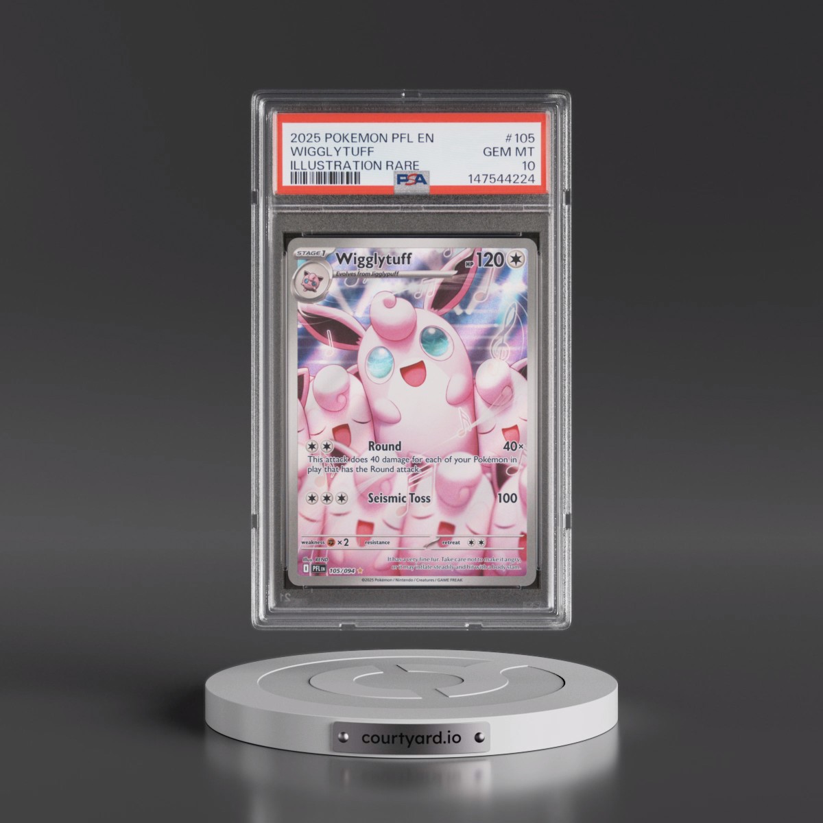 2025 Pokémon Pfl EN-Phantasmal Flames #105 Wigglytuff - Illustration Rare (PSA 10 GEM MINT)