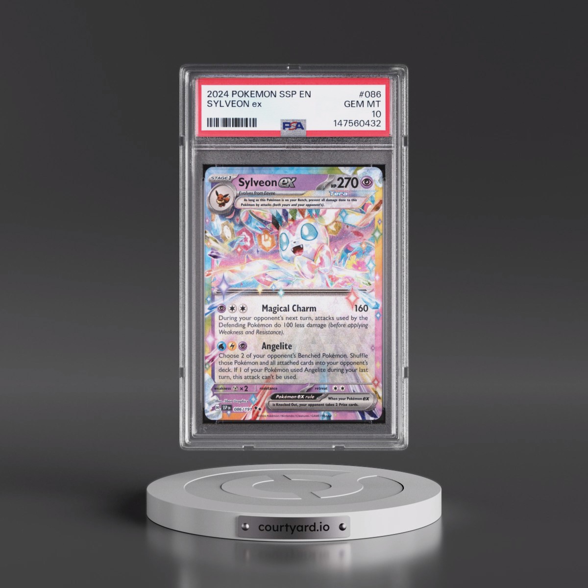 2024 Pokémon Ssp EN-Surging Sparks #086 Sylveon EX - Holo (PSA 10 GEM MINT)