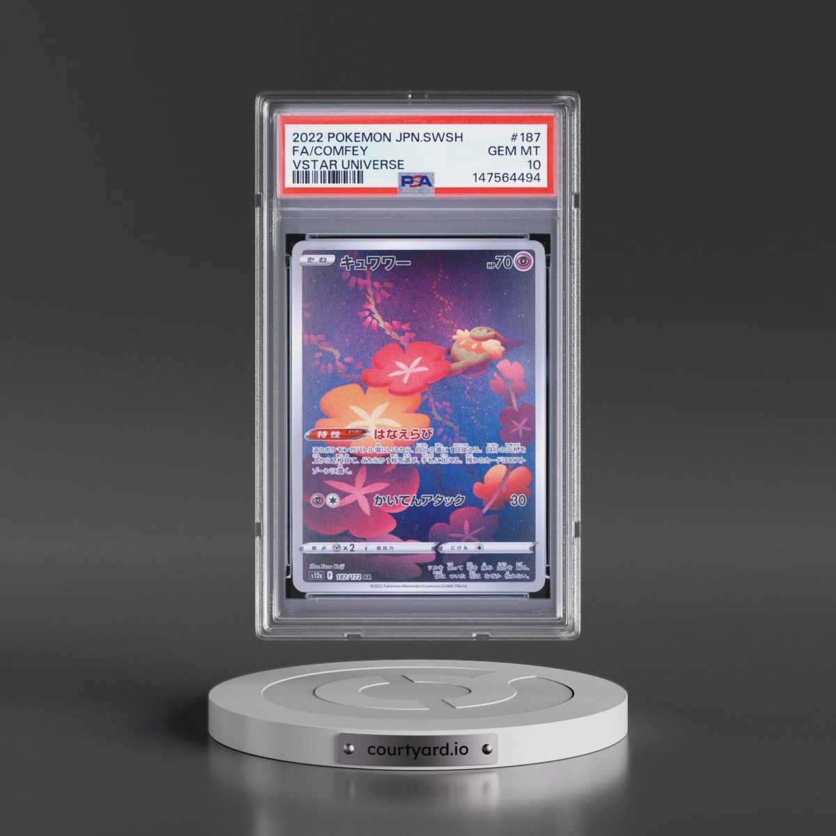 2022 Pokémon Sword & Shield Vstar Universe #187 Comfey - Full Art (PSA 10 GEM MINT)