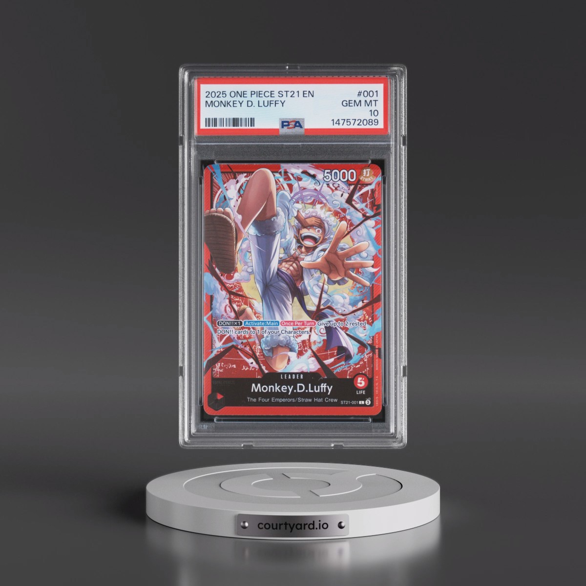 2025 One Piece Starter Deck ST21-EX Gear 5 #001 Monkey D. Luffy (PSA 10 GEM MINT)