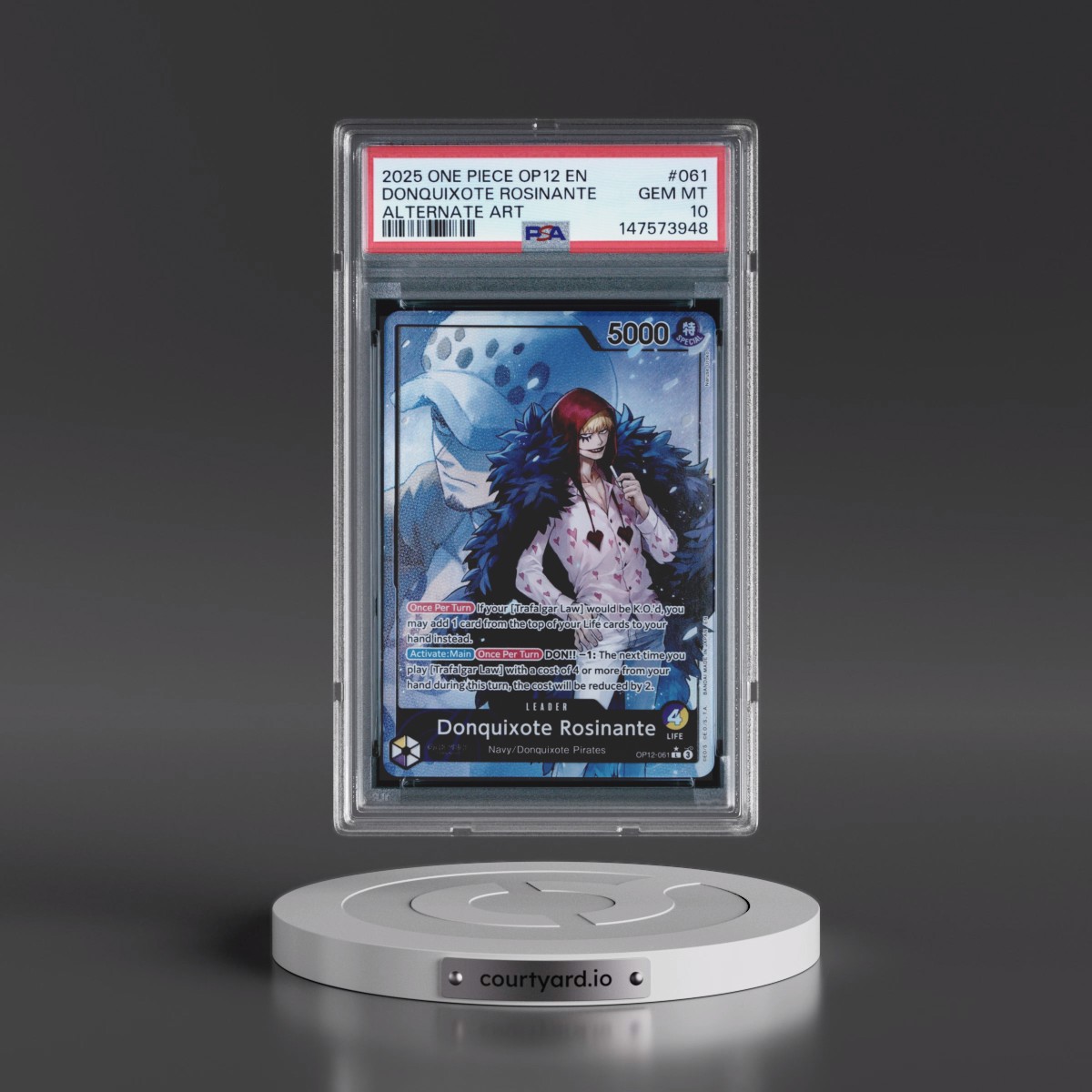 2025 One Piece OP12-Legacy of the Master #061 Donquixote Rosinante - Alternate Art (PSA 10 GEM MINT)