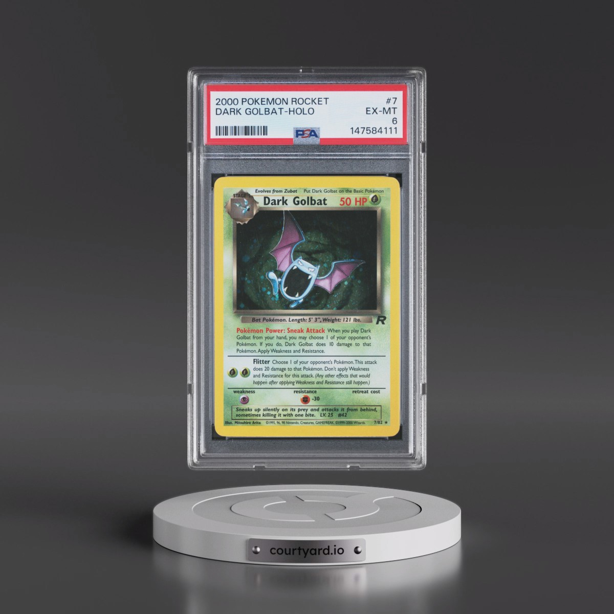 2000 Pokémon Rocket #7 Dark Golbat - Holo (PSA 6 EX-MT)