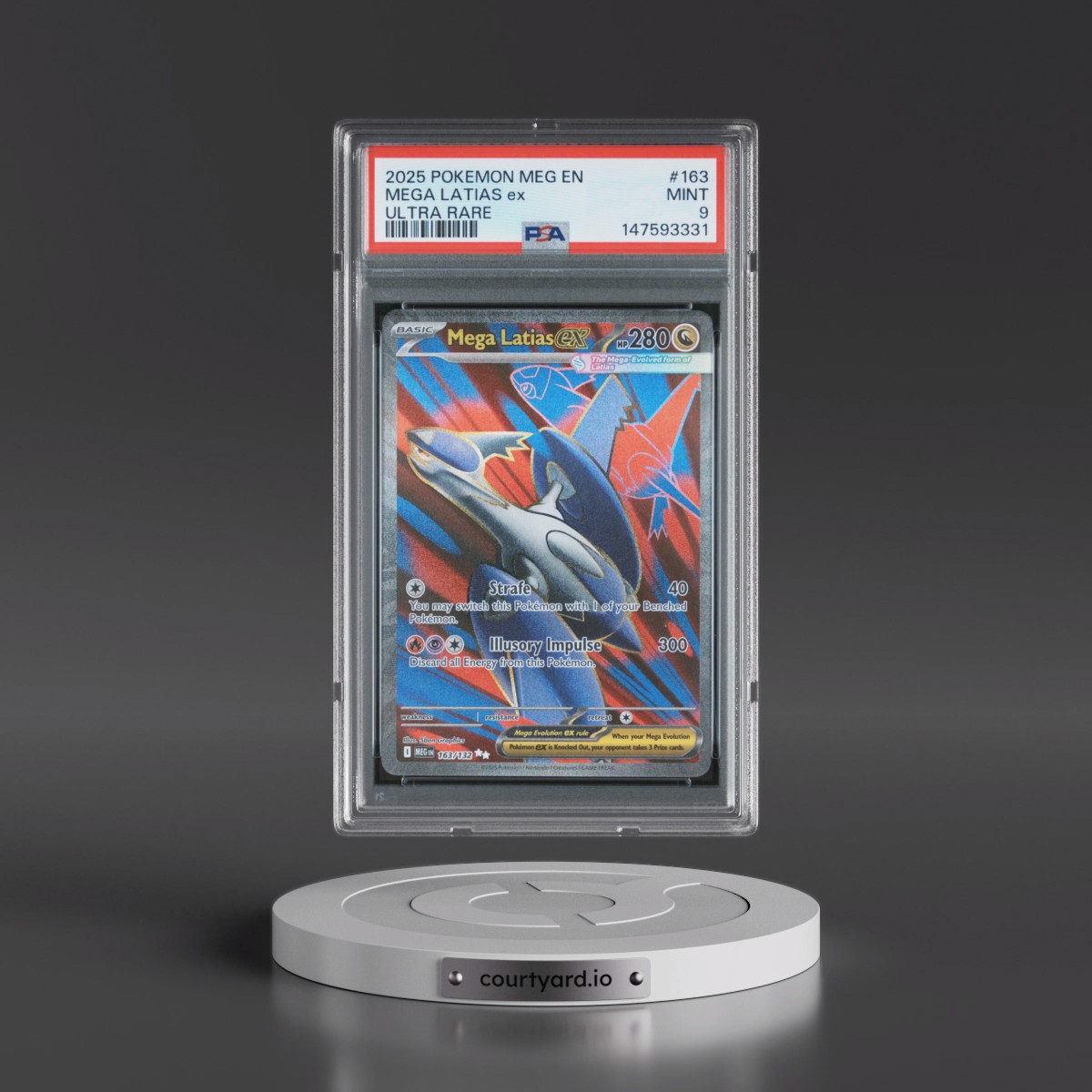 2025 Pokémon Meg EN-Mega Evolution #163 Mega Latias EX - Holo Ultra Rare (PSA 9 MINT)