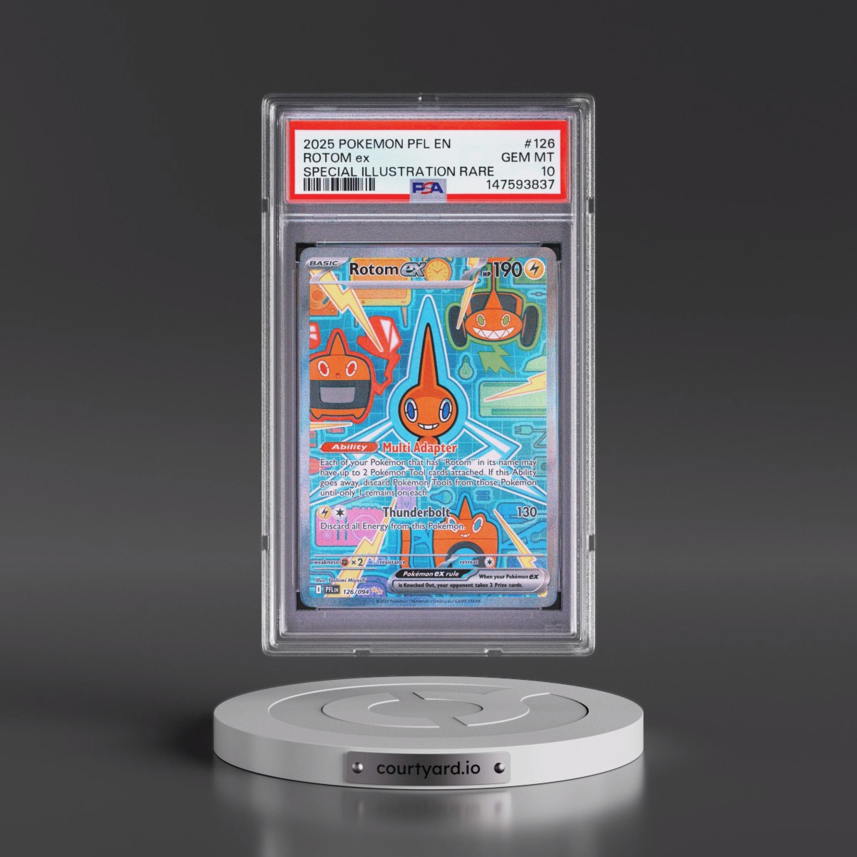 2025 Pokémon Pfl EN-Phantasmal Flames #126 Rotom EX - Holo Special Illustration Rare (PSA 10 GEM MINT)