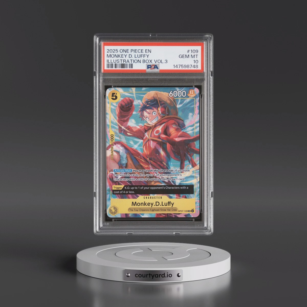 2025 One Piece Promos #109 Monkey D. Luffy - Illustration Box Vol.3 (PSA 10 GEM MINT)