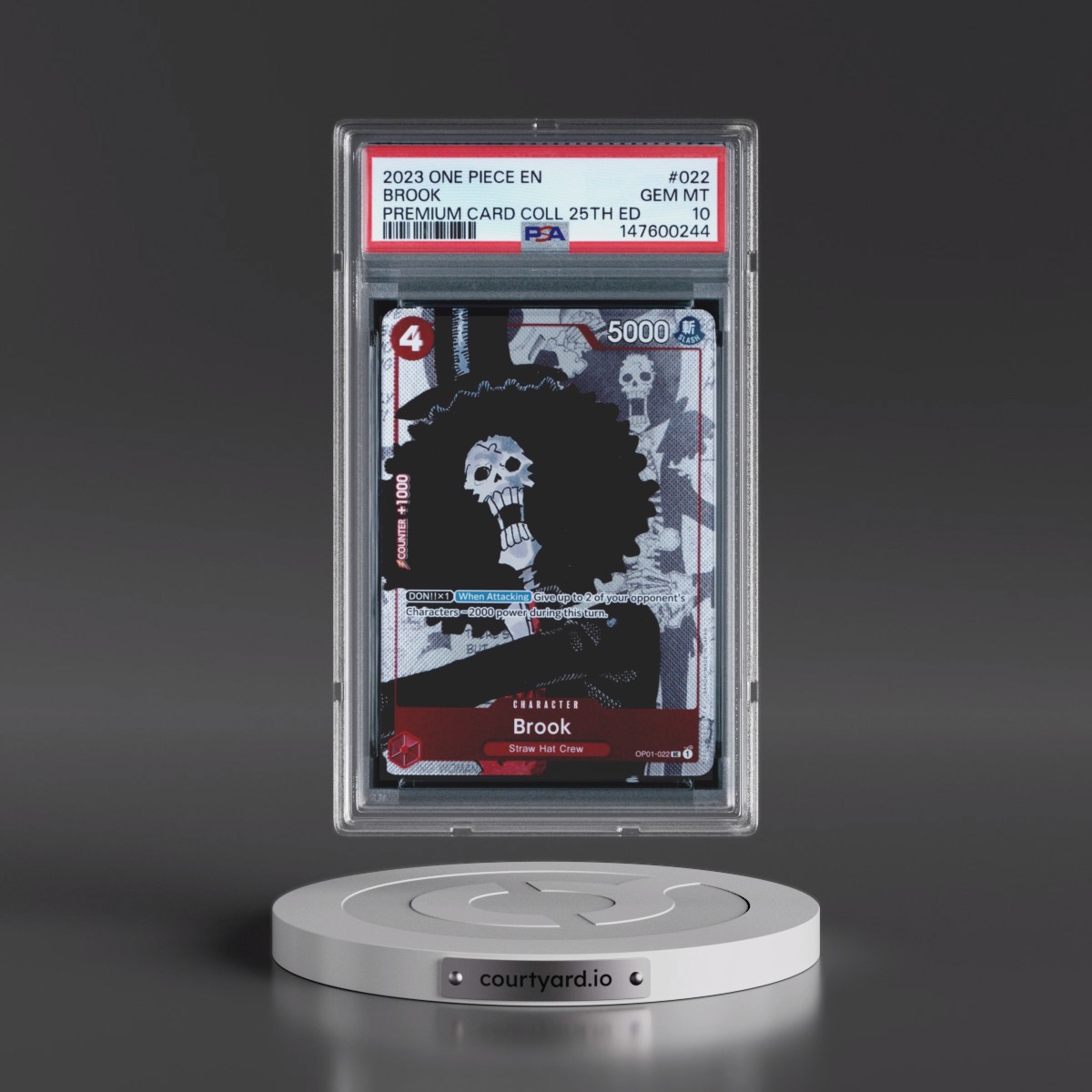 2023 One Piece Premium Card Collection 25th Edition #022 Brook (PSA 10 GEM MINT)