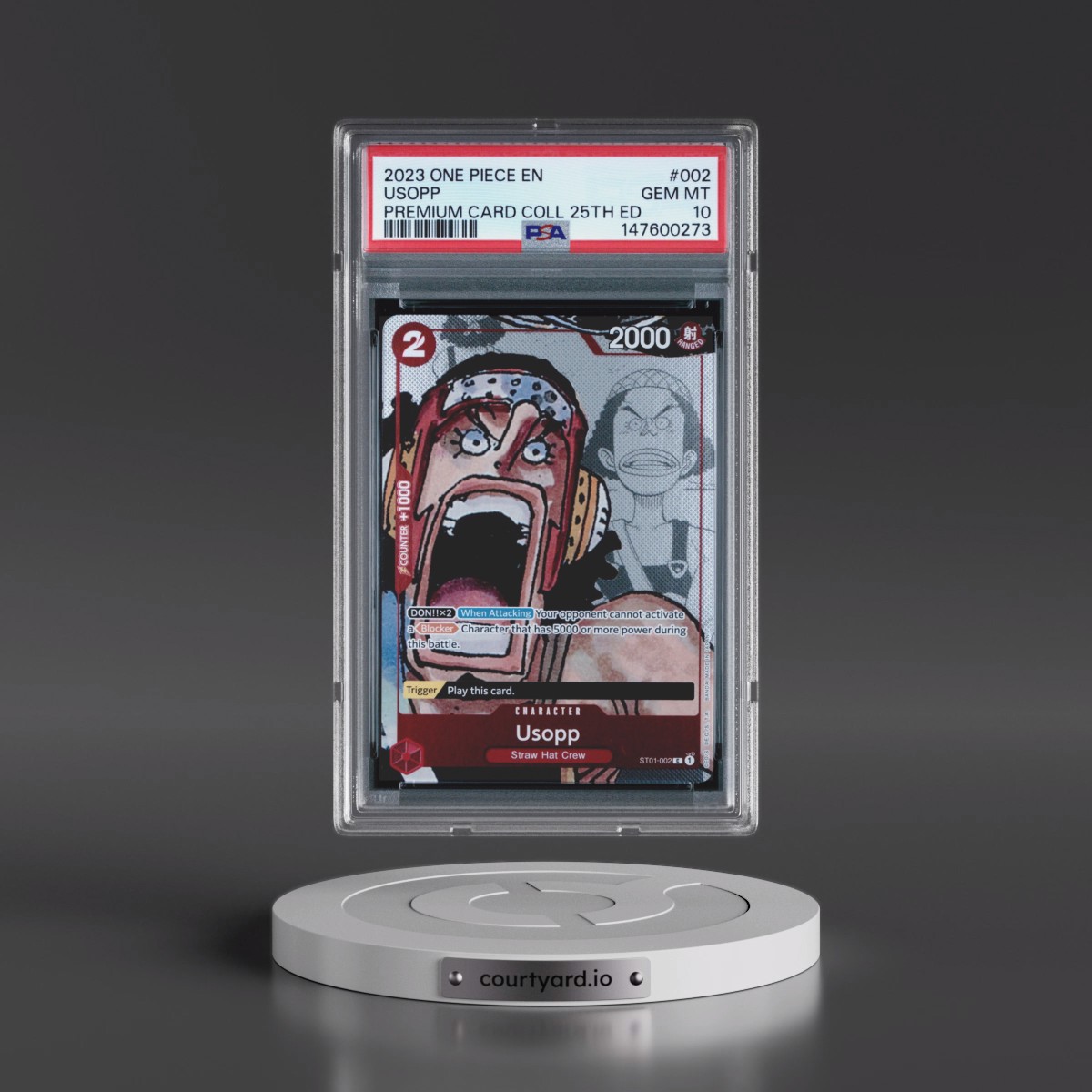 2023 One Piece Premium Bandai Premium Card Collection 25th Edition #002 Usopp (PSA 10 GEM MINT)