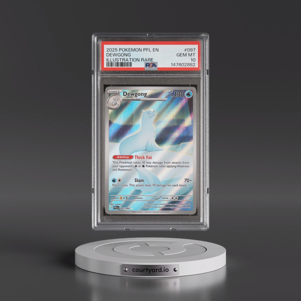 2025 Pokémon Pfl EN-Phantasmal Flames #097 Dewgong - Illustration Rare (PSA 10 GEM MINT)