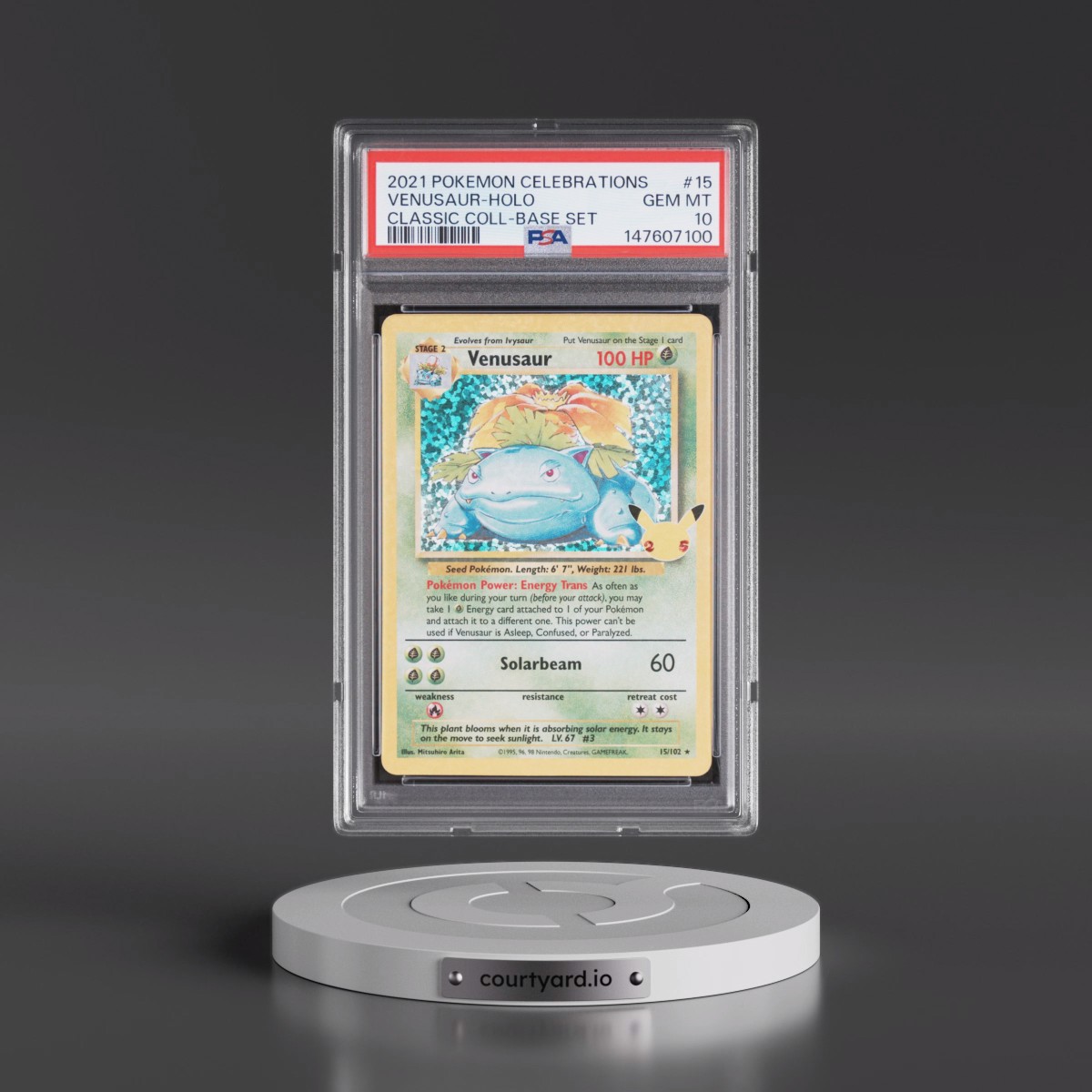 2021 Pokémon Celebrations Classic Collection #15 Venusaur - Holo (PSA 10 GEM MINT)