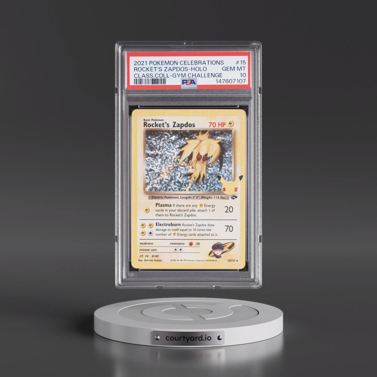 2021 Pokémon Celebrations Classic Collection #15 Rocket's Zapdos - Holo (PSA 10 GEM MINT)