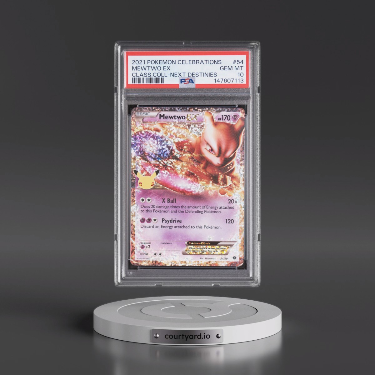 2021 Pokémon Celebrations Classic Collection #54 Mewtwo EX - Holo (PSA 10 GEM MINT)