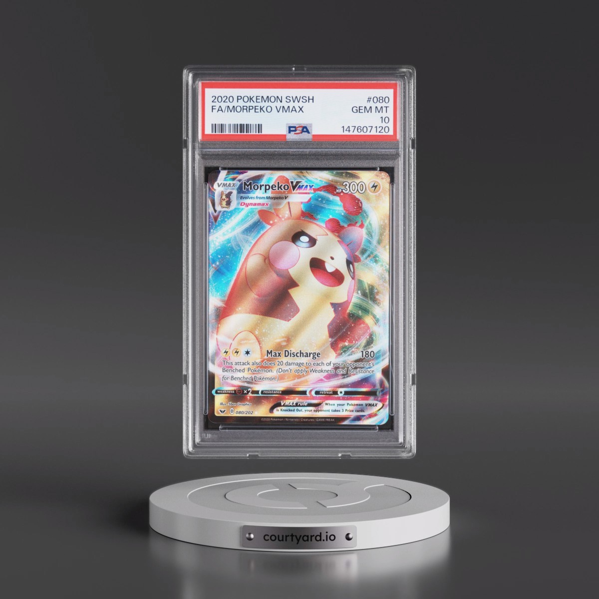 2020 Pokémon Sword & Shield #080 Morpeko Vmax - Full Art (PSA 10 GEM MINT)
