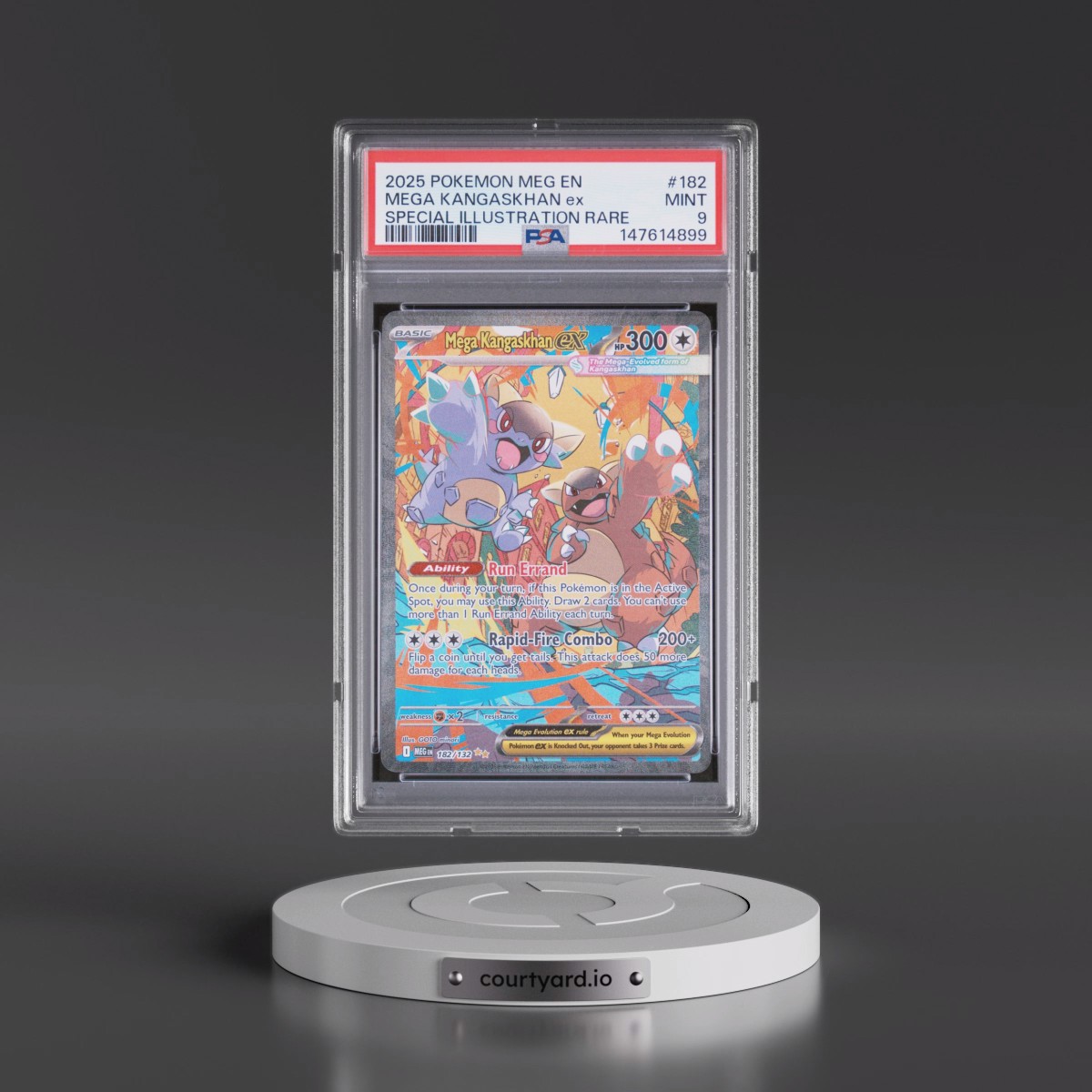 2025 Pokémon Meg EN-Mega Evolution #182 Mega Kangaskhan EX - Holo Special Illustration Rare (PSA 9 MINT)