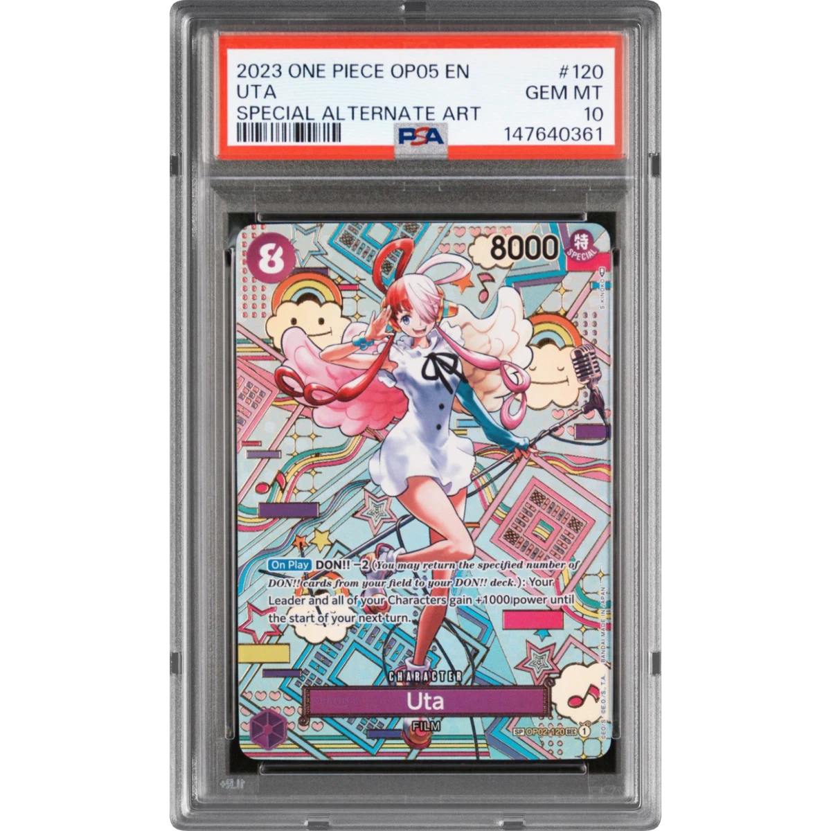 2023 One Piece OP05-Awakening of the New Era #120 Uta - Special Alternate Art (PSA 10 GEM MINT)