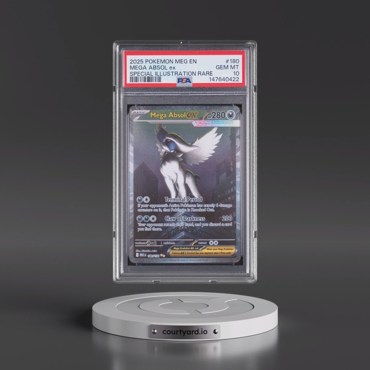 2025 Pokémon Meg EN-Mega Evolution #180 Mega Absol EX - Holo Special Illustration Rare (PSA 10 GEM MINT)