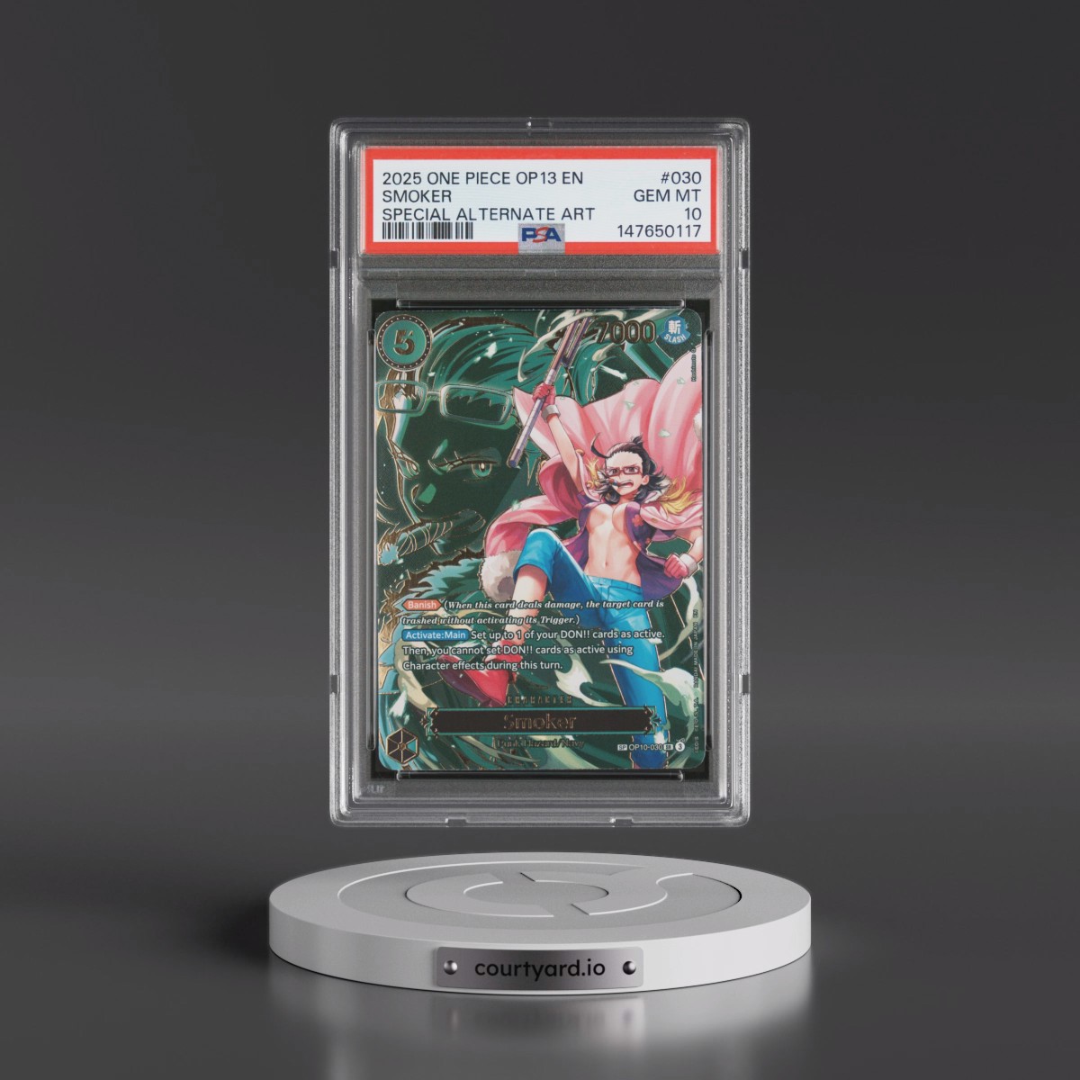 2025 One Piece OP13-Carrying on His Will #030 Smoker - Special Alternate Art (PSA 10 GEM MINT)