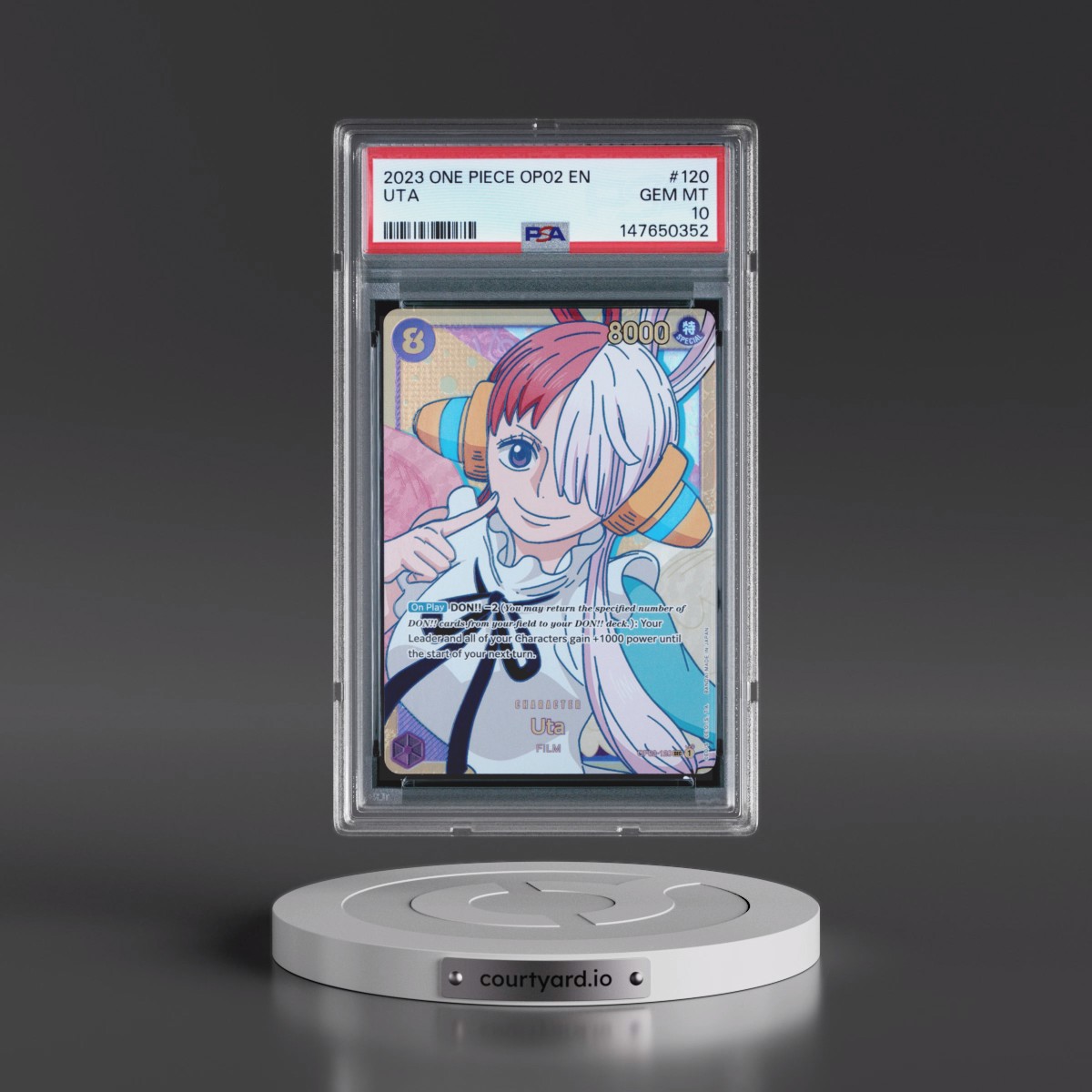 2023 One Piece OP02-Paramount War #120 Uta (PSA 10 GEM MINT)