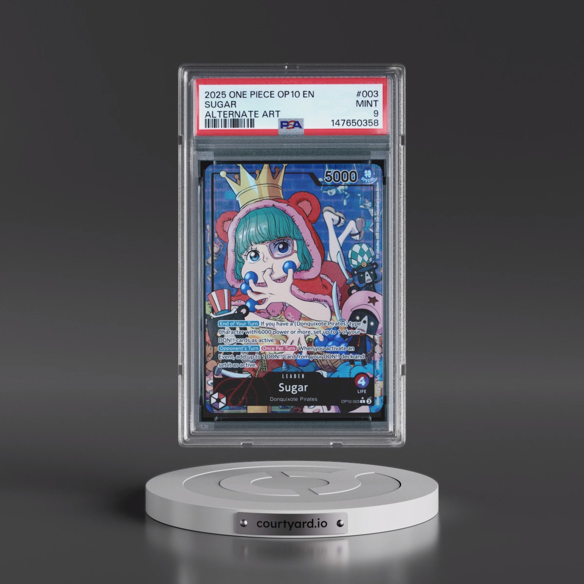 2025 One Piece OP10-Royal Blood #003 Sugar - Alternate Art (PSA 9 MINT)