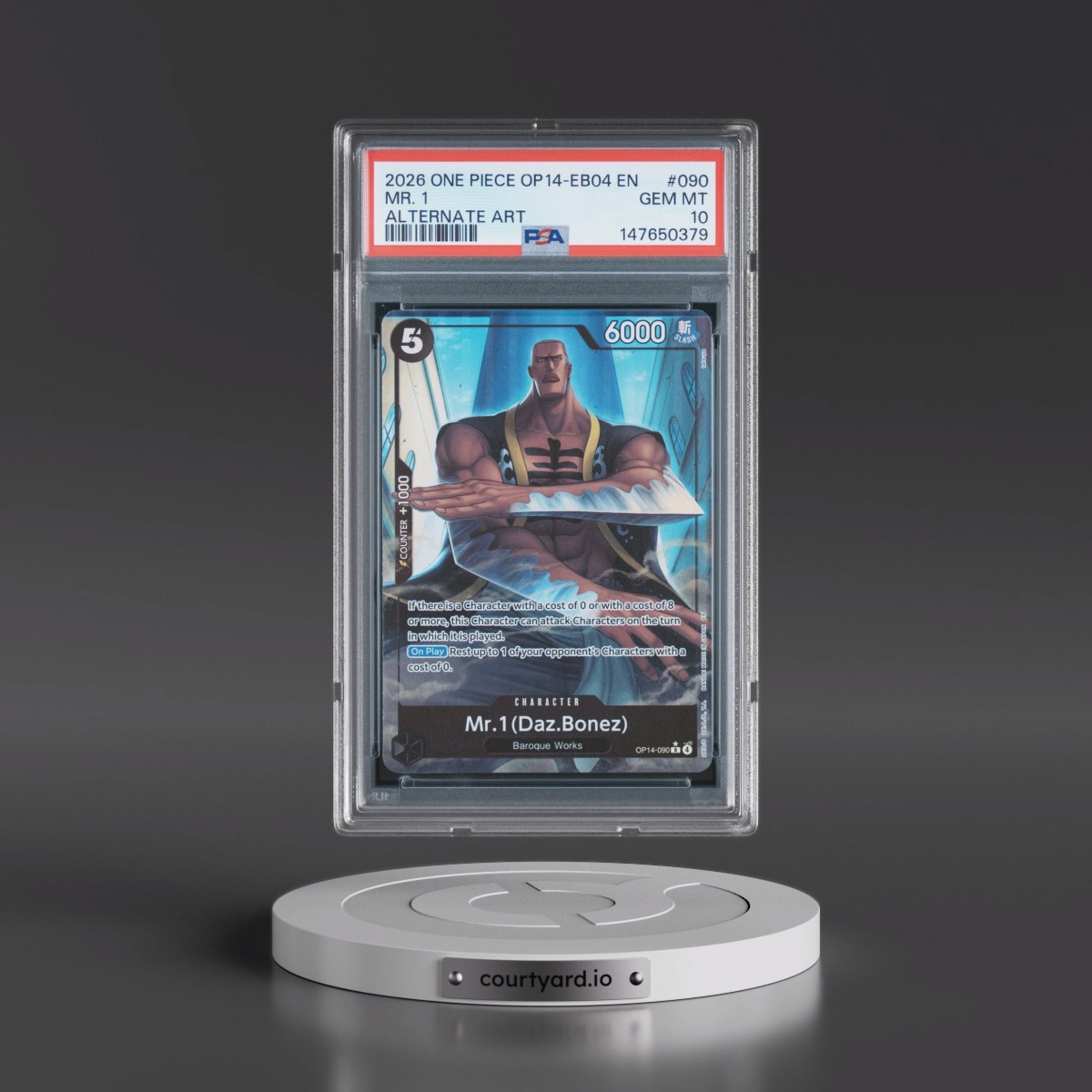 2026 One Piece OP14-EB04-the Azure Sea's Seven #090 Mr. 1 - Alternate Art (PSA 10 GEM MINT)
