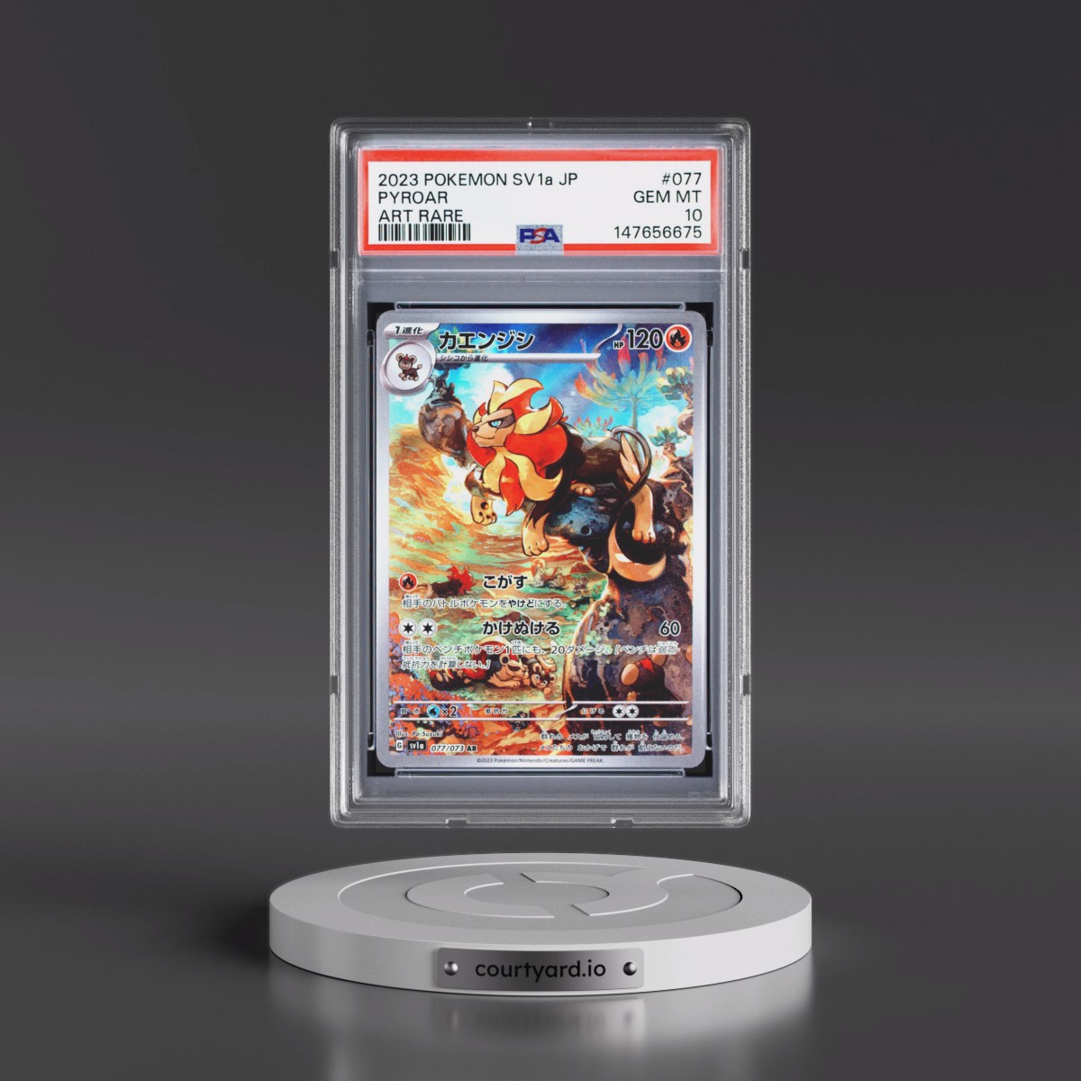 2023 Pokémon Sv1a-Triplet Beat Pyroar - Art Rare #077 PSA 10