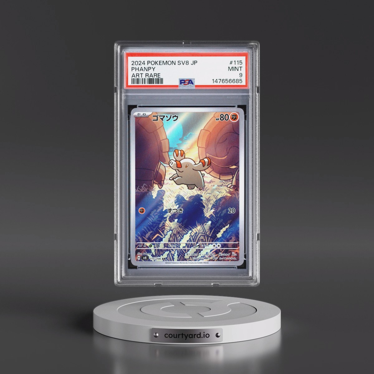 2024 Pokémon SV8-Super Electric Breaker #115 Phanpy - Art Rare (PSA 9 MINT)