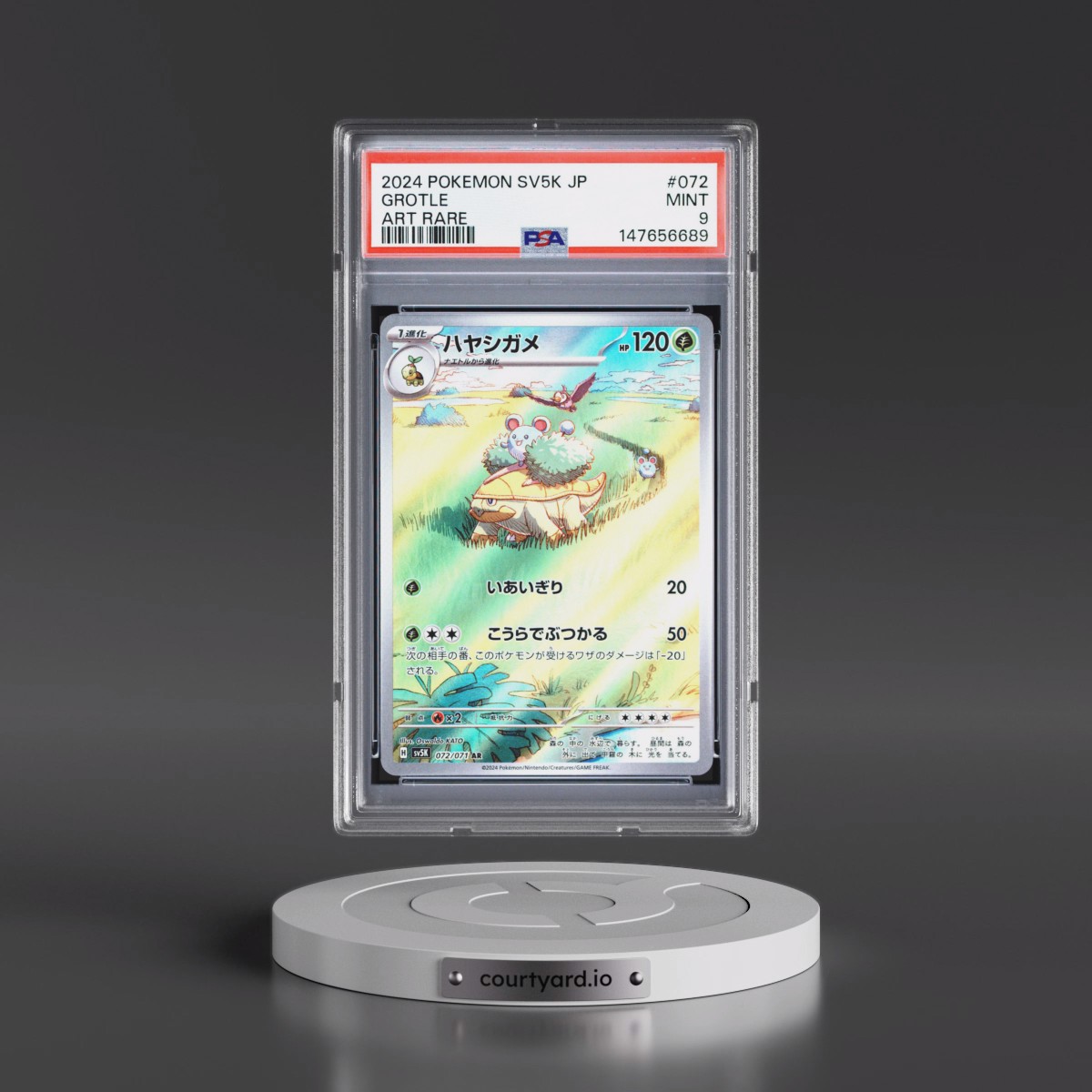 2024 Pokémon Sv5k-Wild Force #072 Grotle - Art Rare (PSA 9 MINT)