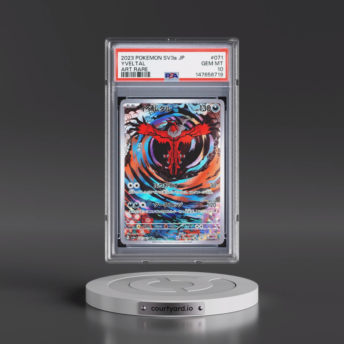 2023 Pokémon Sv3a-Raging Surf #071 Yveltal - Art Rare (PSA 10 GEM MINT)